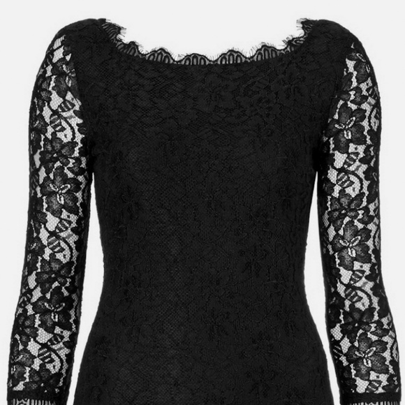 Diane Von Furstenberg Zarita Black Lace Dress - www.panoramagroup.in
